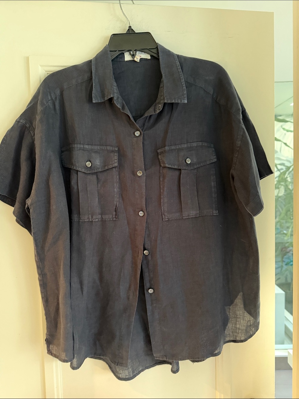 Alex Mill Dark Charcoal Short-Sleeve Button-Up Shirt